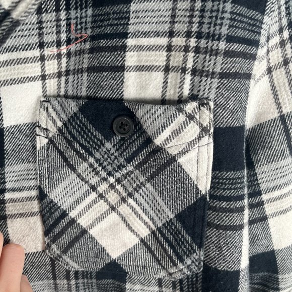 Telluride 100% Cotton Fleece Lined Flannel Button Up Jacket Mens Sz XL BLK/WHITE - Picture 6 of 13